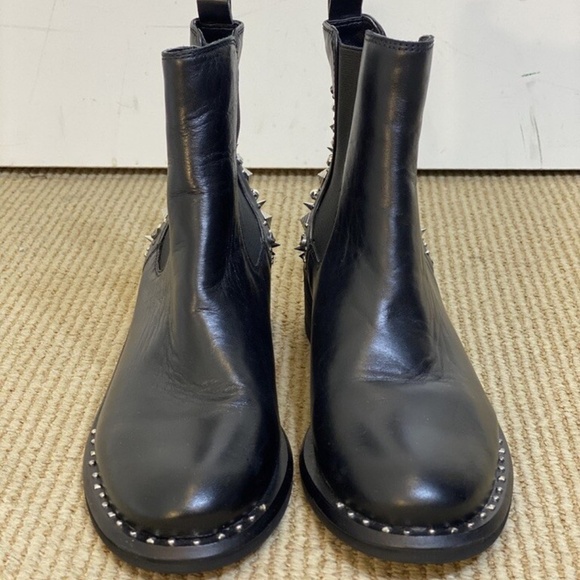 Sam Edelman Dover Chelsea Black Leather Studded Ankle Boot - Picture 2 of 9